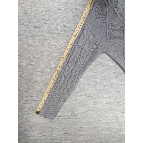 Orvis Merino Cable Sweater Dress Women's Large Gray Wool Classic Quiet‎ Luxury - Picture 6 of 11